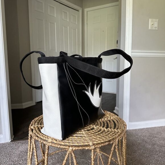 Holly Aiken Swallow Bird Bag large Shoulder tote Durable Black & White MSRP $168 - Picture 3 of 12
